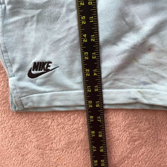Nike Woman's Athletic Sweatshorts Medium All Over Branding Futura Blue Drawstrin - Picture 5 of 15